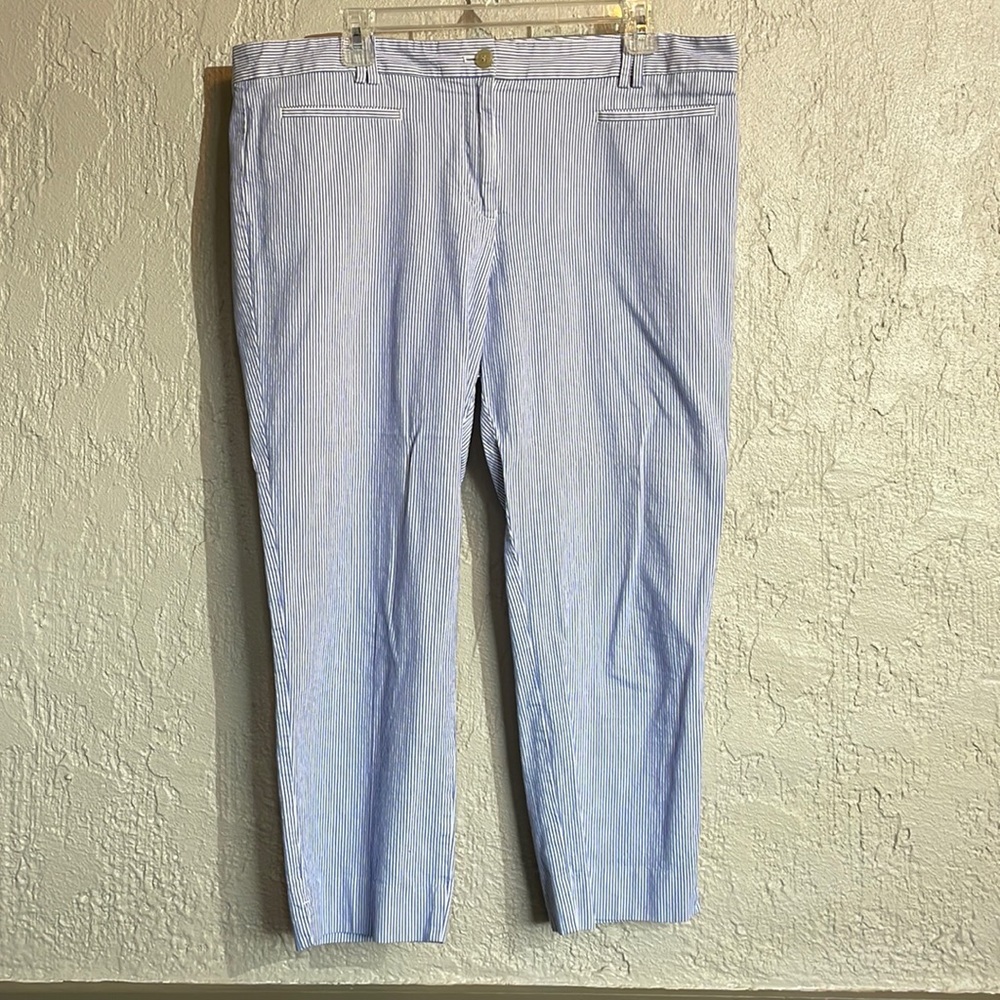 Ann Taylor crop pinstripe pants.